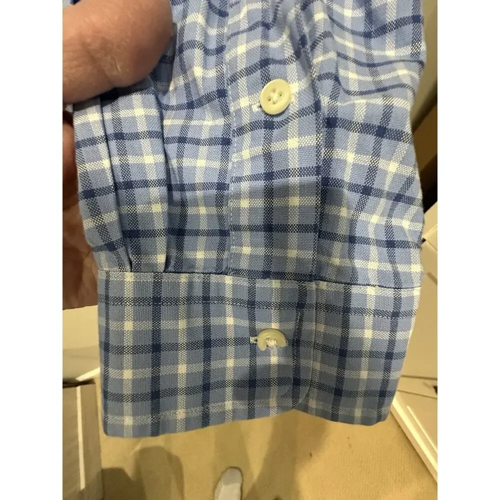 Polo Ralph Lauren Performance Shirt Mens 2XL‎ XXL Blue Plaid Classic Fit Button